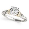 Size: 7 – 14k White And Yellow Gold Antique Style Diamond Engagement Ring (1 1/8 cttw)