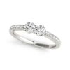 Size: 4 – 14k White Gold Two Stone Round Diamond Ring (5/8 cttw)