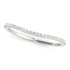 Size: 9 – 14k White Gold Pave Style Setting Curved Diamond Wedding Band (1/10 cttw)