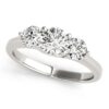 Size: 8 – 14k White Gold Classic 3 Stone Round Diamond Engagement Ring (1 cttw)