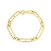 Size: 7.25 – 14k Yellow Gold 7 1/4 inch Elongated Alternating Mariner Link Bracelet