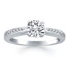 Size: 7.5 – 14k White Gold Cathedral Engagement Ring with Pave Diamonds