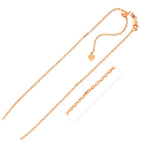 Size: 22” – Sterling Silver Rose Finish Adjustable Cable Chain (1.80  mm)