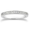Size: 4.5 – 14k White Gold Pave Diamond Wedding Ring Band Set 1/2 Around