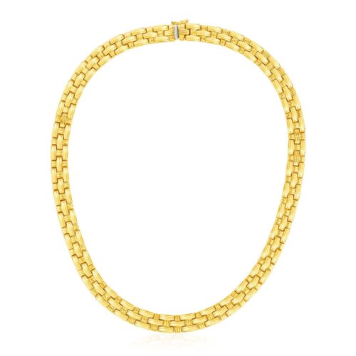 Size: 17” – 14k Yellow Gold Basket Weave Necklace