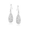 Sterling Silver Teardrop Filigree Style Drop Earrings
