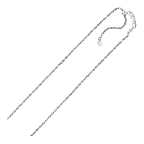 Size: 22” – Sterling Silver 1.5mm Adjustable Rope Chain (1.50 mm)