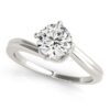 Size: 7.5 – 14k White Gold Bypass Style Solitaire Round Diamond Engagement Ring (1 cttw)