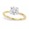 Size: 8 – 1 Carat Round Lab Grown IGI G/VS1 Diamond Solitaire Ring in 14K Yellow Gold