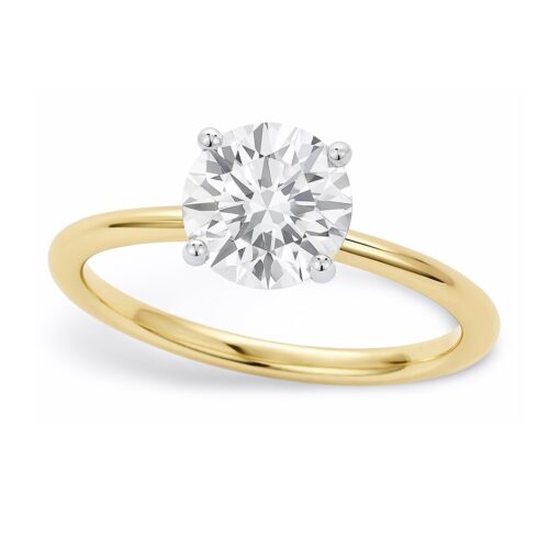 Size: 8 – 1 Carat Round Lab Grown IGI G/VS1 Diamond Solitaire Ring in 14K Yellow Gold
