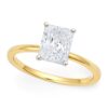 Size: 3 – 1.50Ct Radiant Lab Grown IGI G/VS1 Diamond Ring in 14K Yellow Gold