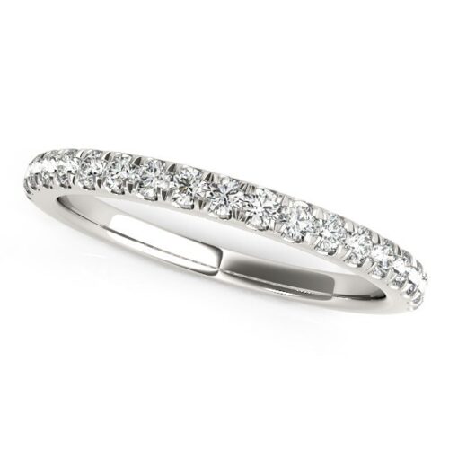 Size: 8 – 14k White Gold Pave Set Diamond Wedding Ring (1/4 cttw)