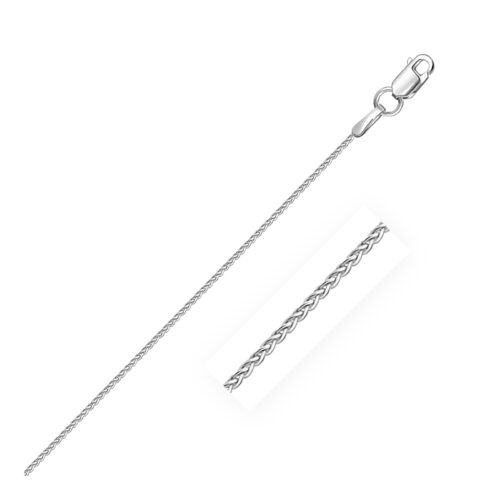 Size: 16” – 14k White Gold Round Wheat Chain (1.00 mm)