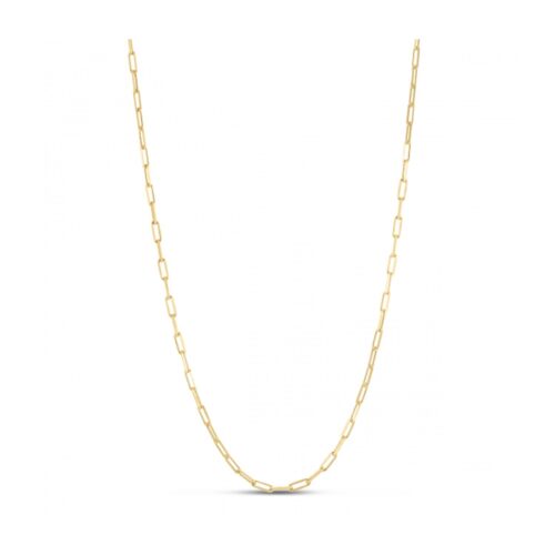 Size: 20 – Sterling Silver Gold Plated Paperclip Chain (2.50 mm)