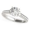 Size: 4 – 14k White Gold Round Diamond Engagement Ring Band Stones (1 1/8 cttw)