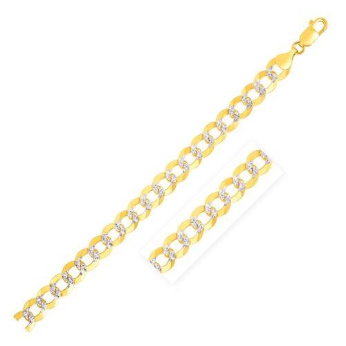 Size: 26” – 14k Two Tone Gold Pave Curb Chain (7.00 mm)
