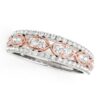 Size: 3 – 14k White And Rose Gold Doulbe Diamond Infinity Design Band (3/8 cttw)
