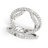 Size: 4 – 14k White Gold Diamond Flower Style Dual Band Ring (5/8 cttw)