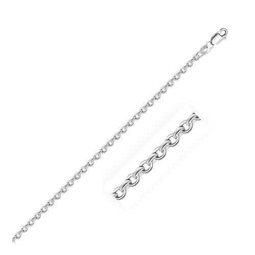 Size: 24” – Sterling Silver Rhodium Plated Cable Chain (2.75 mm)