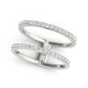 Size: 3.5 – 14k White Gold Dual Band Design Ring with Diamonds (1/3 cttw)