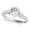 Size: 5.5 – 14k White Gold Prong Set Graduated Diamond Engagement Ring (1 7/8 cttw)