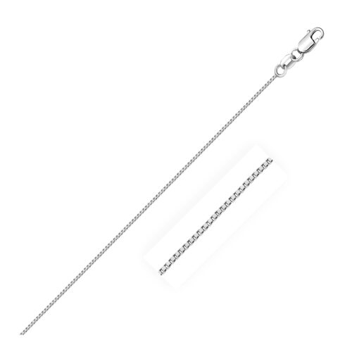 Size: 20” – 14k White Gold Classic Box Chain (0.60 mm)