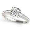Size: 4.5 – 14k White Gold Graduated Single Row Diamond Engagement Ring (1 1/3 cttw)