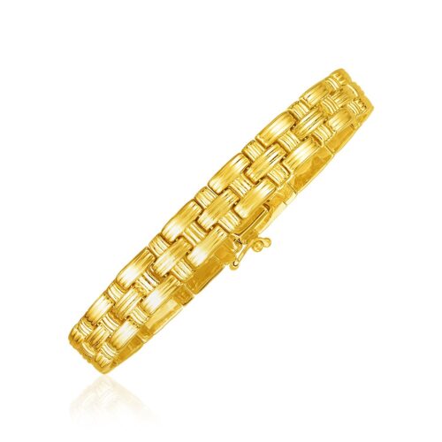 Size: 7.25” – 14k Yellow Gold Basket Weave Bracelet