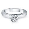 Size: 9 – 14k White Gold Classic Wide Band Cathedral Solitaire Engagement Ring