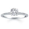Size: 6.5 – 14k White Gold Engagement Ring with Diamond Band Design