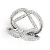 Size: 3.5 – 14k White Gold Entwined Design Diamond Dual Band Ring (3/4 cttw)