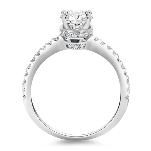 Size: 5 – 14k White Gold Diamond Collar Engagement Ring