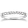 Size: 6.5 – 14k White Gold Fancy U Setting Shared Prong Diamond Wedding Ring Band
