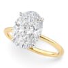 Size: 9 – 3 Carat Oval Lab Grown IGI G/VS1 Diamond Solitaire Ring in 14K Yellow Gold