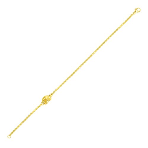 Size: 7” – 14k Yellow Gold Chain Bracelet with Polished Knot