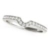 Size: 8.5 – 14k White Gold Modern Curved Prong Set Diamond Wedding Band (1/8 cttw)