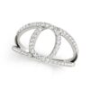 Size: 3.5 – 14k White Gold Diamond Loop Style Dual Band Ring (1/2 cttw)