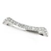 Size: 7 – 14k White Gold Modern Curvy Design Diamond Wedding Band (1/5 cttw)