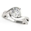 Size: 3.5 – 14k White Gold Split Band Round Bypass Diamond Engagement Ring (1 1/8 cttw)