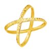 Size: 8 – 14k Yellow Gold Textured X Profile Ring