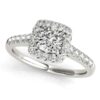 Size: 8.5 – 14k White Gold Square Outer Shape Round Diamond Engagement Ring (3/4 cttw)