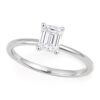 Size: 8 – 1 Carat Emerald Lab Grown IGI G/VS1 Diamond Solitaire Ring in 14K White Gold