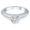 Size: 5 – 14k White Gold Solitaire Cathedral Engagement Ring