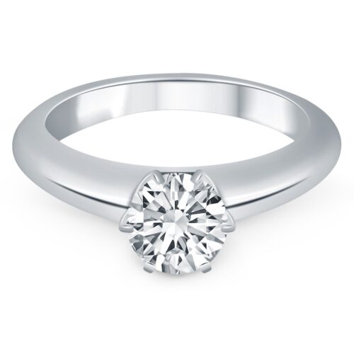 Size: 7 – 14k White Gold Solitaire Cathedral Engagement Ring