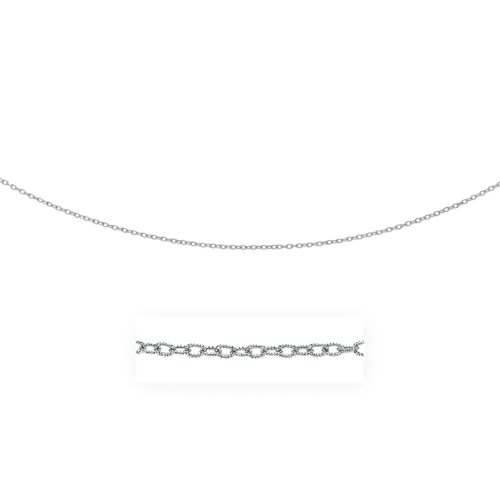 Size: 24” – 14k White Gold Pendant Chain with Textured Links (2.30 mm)