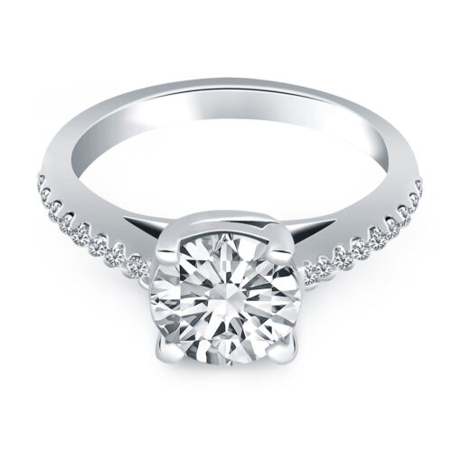 Size: 4 – 14k White Gold Trellis Diamond Engagement Ring