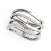 Size: 3 – 14k White Gold Multiple Band Design Ring with Diamonds (3/8 cttw)