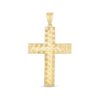 14k Yellow Gold High Polish Diamond Cut Cross Pendant