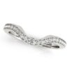 Size: 5.5 – 14k White Gold Milgrained Border Curved Diamond Wedding Band (1/5 cttw)