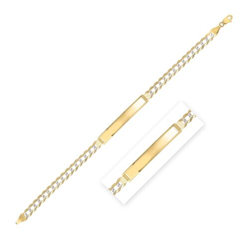 Size: 7 – 14k Yellow Gold Pave Curb ID Bracelet (6.00 mm)